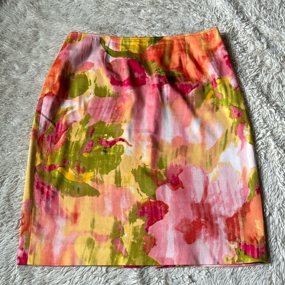 Jones New York Women's Size 6P Multicolor Floral Skirt